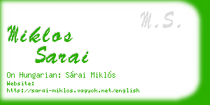 miklos sarai business card
