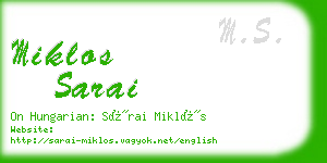 miklos sarai business card